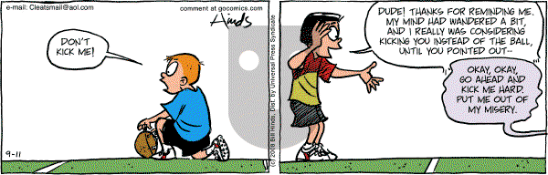 Cleats - Thursday September 11, 2008 Comic Strip