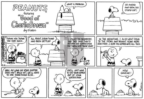 Peanuts on Sunday September 8, 1968 Comic Strip