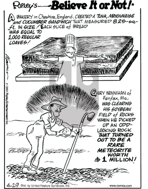 Ripley's Believe It or Not on Tuesday April 29, 2003 Comic Strip