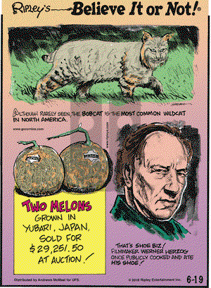 Ripley's Believe It or Not on Tuesday June 19, 2018 Comic Strip