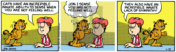 Garfield on Monday January 13, 1986 Comic Strip