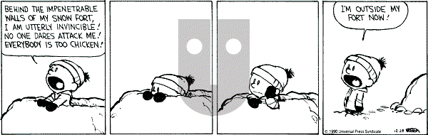 Calvin and Hobbes - Friday December 28, 1990 Comic Strip