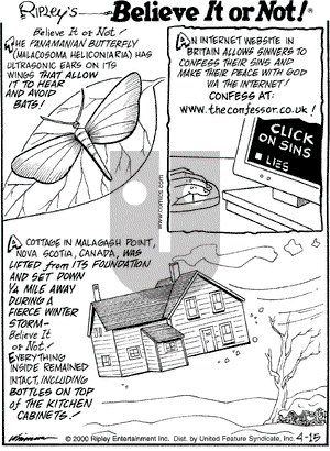Ripley's Believe It or Not on Monday May 22, 2000 Comic Strip