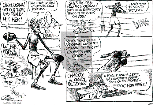 Pat Oliphant on Monday April 21, 2008 Comic Strip