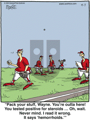 In the Bleachers on Thursday April 7, 2005 Comic Strip