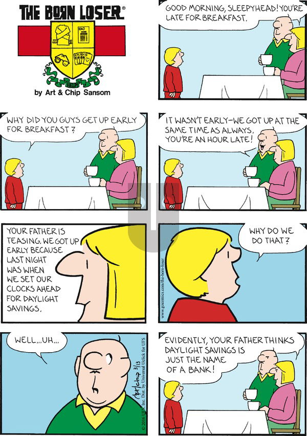 The Born Loser on Sunday March 13, 2016 Comic Strip