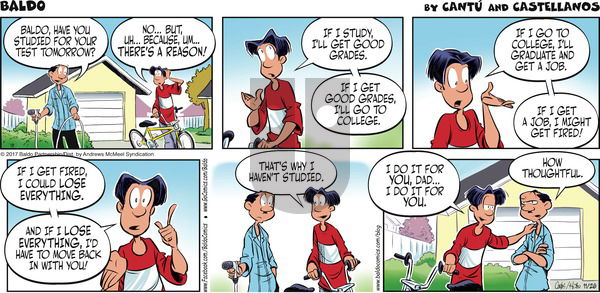 Baldo on Sunday November 26, 2017 Comic Strip