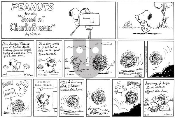 Peanuts on Sunday December 15, 1985 Comic Strip
