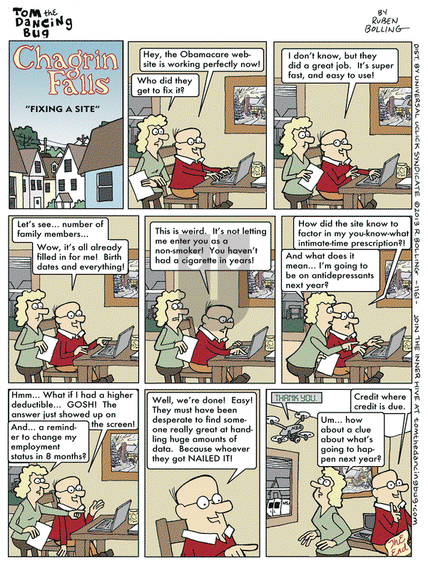 Tom the Dancing Bug on Friday November 1, 2013 Comic Strip