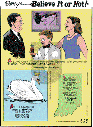 Ripley's Believe It or Not on Thursday June 25, 2020 Comic Strip