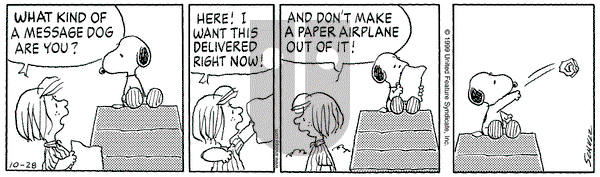 Peanuts on Thursday October 28, 1999 Comic Strip