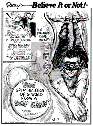 Ripley's Believe It or Not on Friday December 7, 2007 Comic Strip