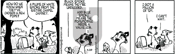 Over the Hedge on Wednesday April 20, 2005 Comic Strip