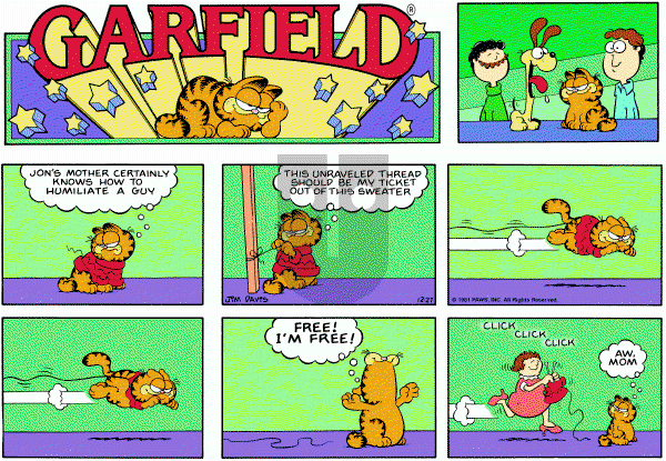 Garfield on Sunday December 27, 1981 Comic Strip