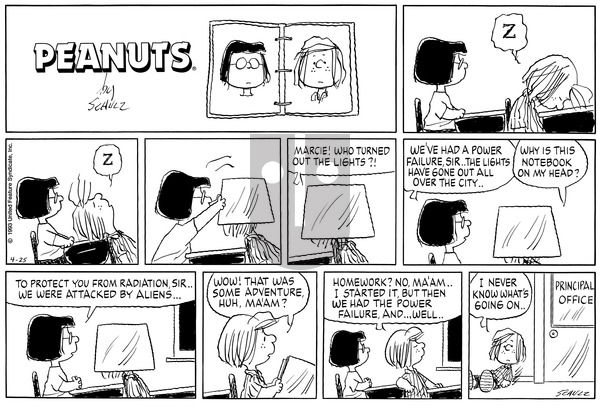 Peanuts on Sunday April 25, 1993 Comic Strip