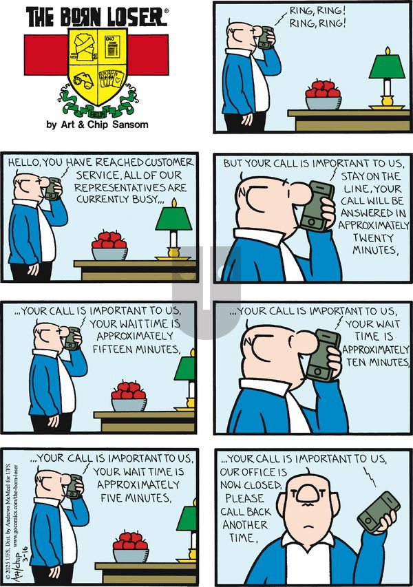 The Born Loser - Sunday March 16, 2025 Comic Strip