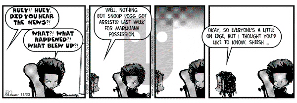 The Boondocks on Friday November 23, 2001 Comic Strip