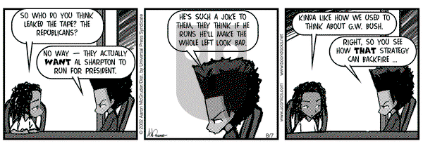 The Boondocks on Wednesday August 7, 2002 Comic Strip