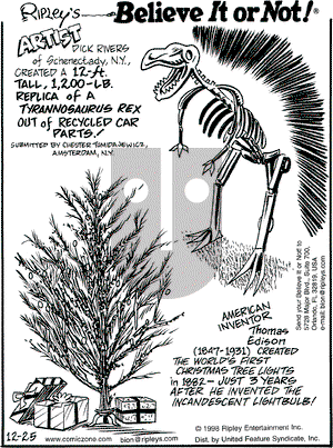 Ripley's Believe It or Not on Friday December 25, 1998 Comic Strip