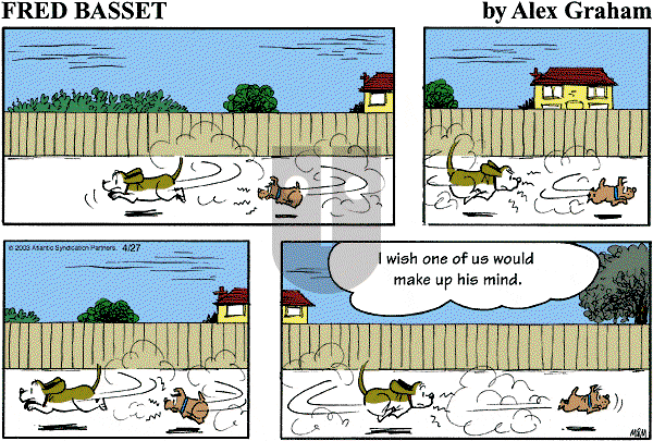 Fred Basset on Sunday April 27, 2003 Comic Strip