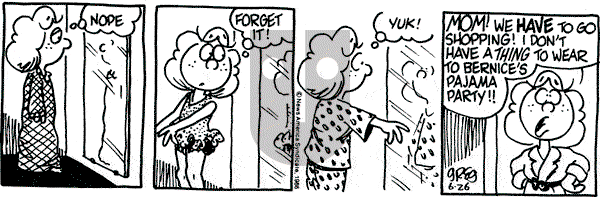 Luann on Thursday June 26, 1986 Comic Strip