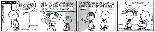 Peanuts on Thursday April 30, 1964 Comic Strip