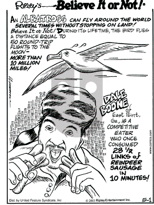 Ripley's Believe It or Not on Thursday May 1, 2003 Comic Strip