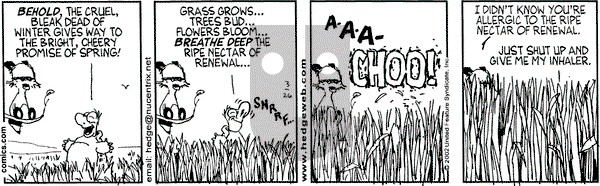 Over the Hedge on Tuesday March 26, 2002 Comic Strip