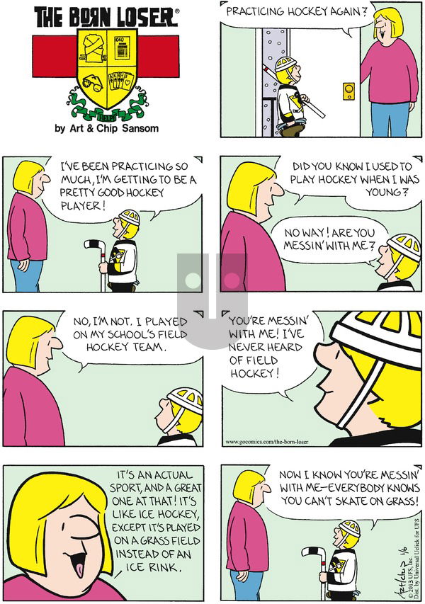 The Born Loser on Sunday January 6, 2013 Comic Strip