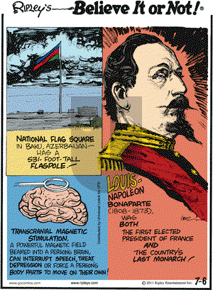 Ripley's Believe It or Not on Wednesday July 6, 2011 Comic Strip