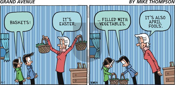 Grand Avenue on Sunday April 1, 2018 Comic Strip