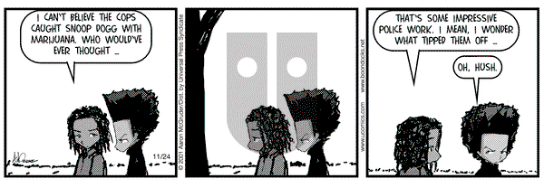 The Boondocks on Saturday November 24, 2001 Comic Strip