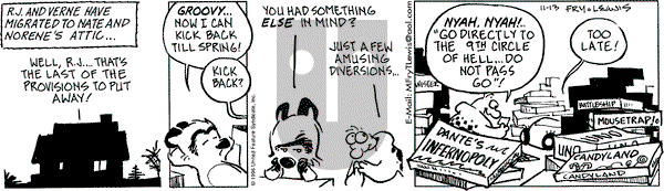Over the Hedge on Wednesday November 13, 1996 Comic Strip