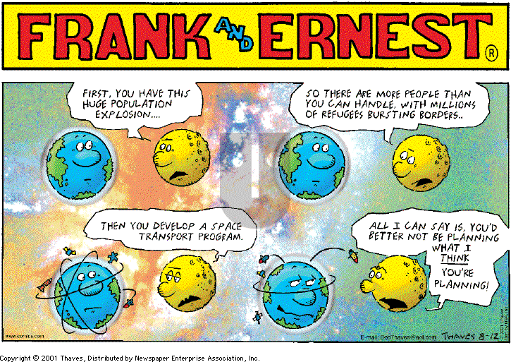 Frank and Ernest on Sunday August 12, 2001 Comic Strip