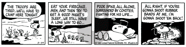 Peanuts on Thursday February 24, 1983 Comic Strip
