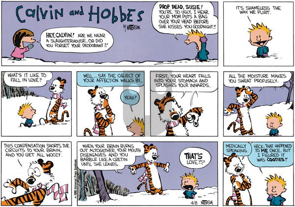 Calvin and Hobbes on Sunday February 16, 1986 Comic Strip