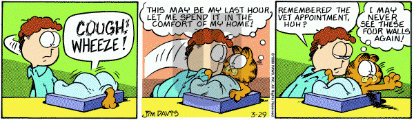 Garfield on Tuesday March 29, 1988 Comic Strip