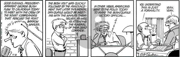 Doonesbury on Tuesday November 8, 1988 Comic Strip