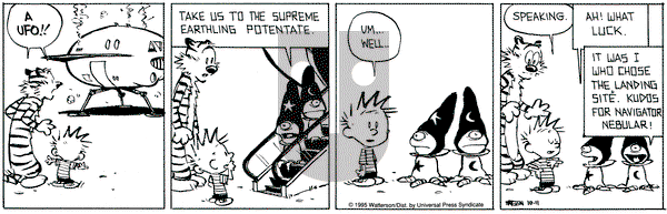 Calvin and Hobbes on Wednesday October 11, 1995 Comic Strip