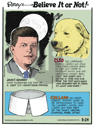 Ripley's Believe It or Not on Thursday September 24, 2020 Comic Strip