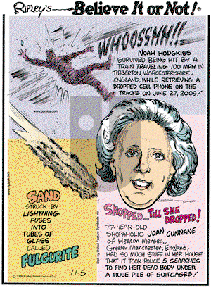 Ripley's Believe It or Not on Thursday November 5, 2009 Comic Strip