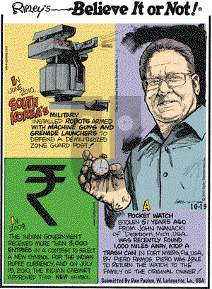 Ripley's Believe It or Not on Wednesday October 13, 2010 Comic Strip