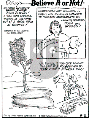 Ripley's Believe It or Not on Saturday May 11, 1996 Comic Strip