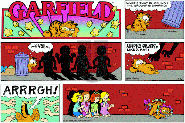 Garfield on Sunday October 3, 1982 Comic Strip