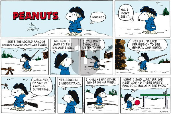 Peanuts on Sunday November 22, 1998 Comic Strip