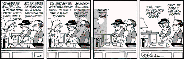 Doonesbury on Friday November 30, 1979 Comic Strip