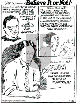 Ripley's Believe It or Not on Tuesday April 18, 2000 Comic Strip