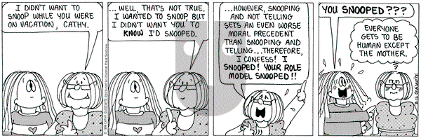Cathy Classics on Saturday August 15, 1998 Comic Strip