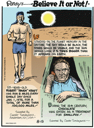 Ripley's Believe It or Not on Thursday August 13, 2009 Comic Strip