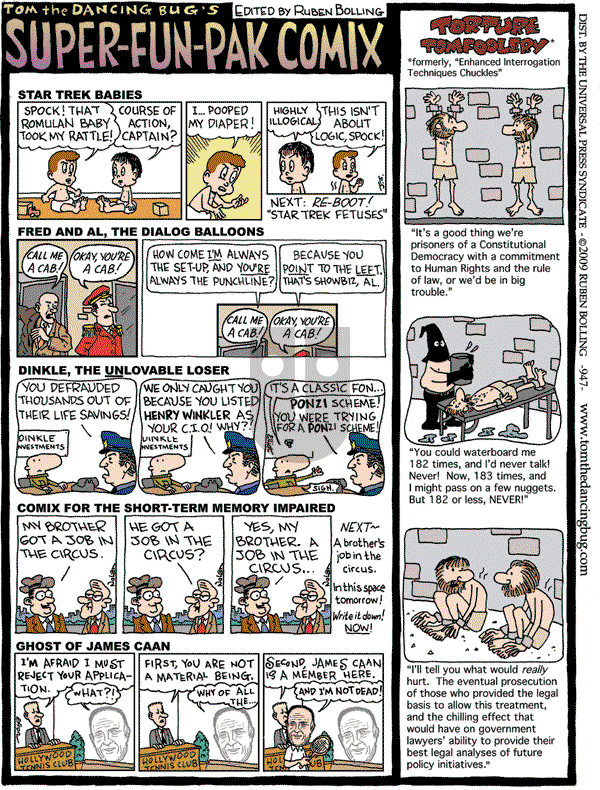 Tom the Dancing Bug on Saturday May 16, 2009 Comic Strip